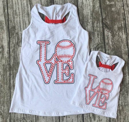 Live, Love, Baseball Mommy and Me Tops