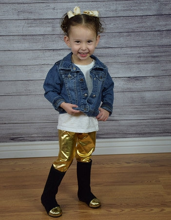 Metallic Leggings - Gold - Gabskia