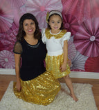 Mommy Maxi Skirt - Gold Sequin - Gabskia