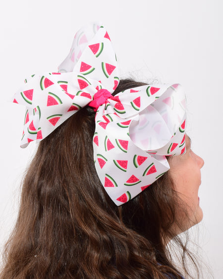 Bubble Pink Polka w/Black Chevron 6in Ostrich Feather Boutique Bow