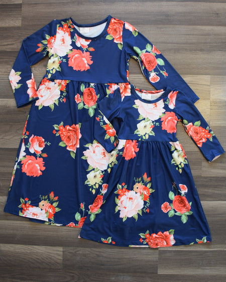 Hi - Lo Mommy Dress: Lavender and Floral