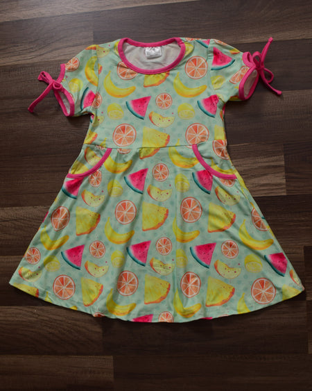 Gray Stripe and Foral Mommy and me Dress