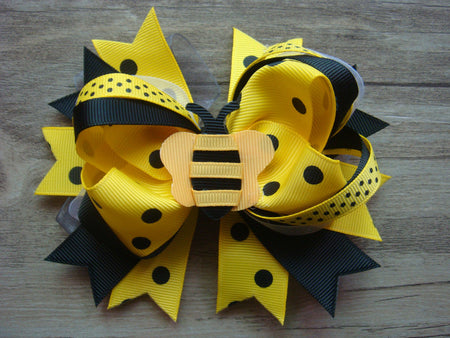 2.5in Gold Dot Chunky Bow