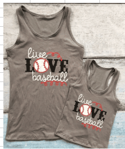 LOVE Baseball Back Bow Mommy and Me Top