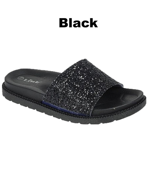 Glitter Slide Sandals - Women - Gabskia