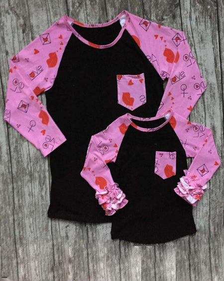 Back Bow Tunic Mommy - Black w/Gold Dots