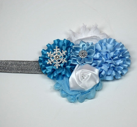 Solid Cotton Headband w/4in Sequin Bow (More Colors)