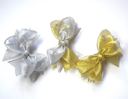 3.5 - 4in Metallic Chunky Bows - Gabskia