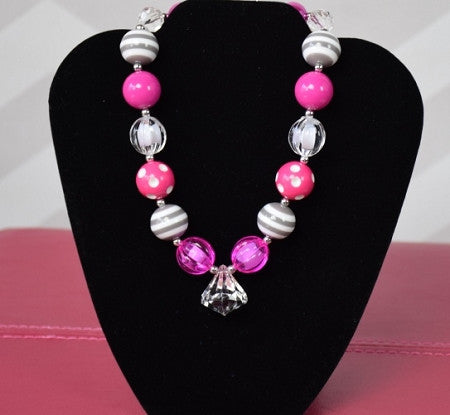 Pink Soccer Chunky Necklace