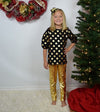 Back Bow Tunic Girl - Black w/Gold Dots - Gabskia