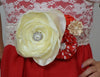 Red and Cream 7in Peony Sash - Gabskia