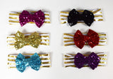 Gold Stripe Headband w/Sequin  Bow  (More Colors) - Gabskia