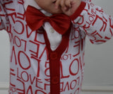 Love - Love - Love 2pc Onesie w/Bowtie - Gabskia