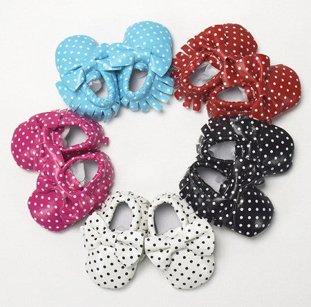 Polka Dot Baby Moccasin w/Bow (More Colors) - Gabskia