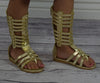 The Tessa Gladiator Sandals - Gold - Gabskia