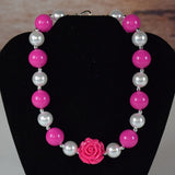 Pearls and Rose Chunky Necklace (More Colors) - Gabskia