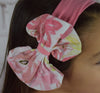 Coral Watercolor Big Bow Cotton Headband - Gabskia