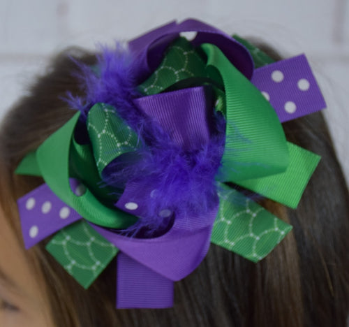 Mermaid Inspired 6in Marabou Boutique Bow - Gabskia