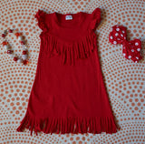 The Emma Fringe Dress - Red - Gabskia