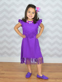The Emma Fringe Dress - Purple - Gabskia