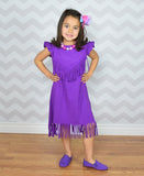 The Emma Fringe Dress - Purple - Gabskia