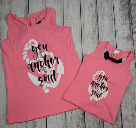 Black w/Pink Sleeves Mommy and Me Tops