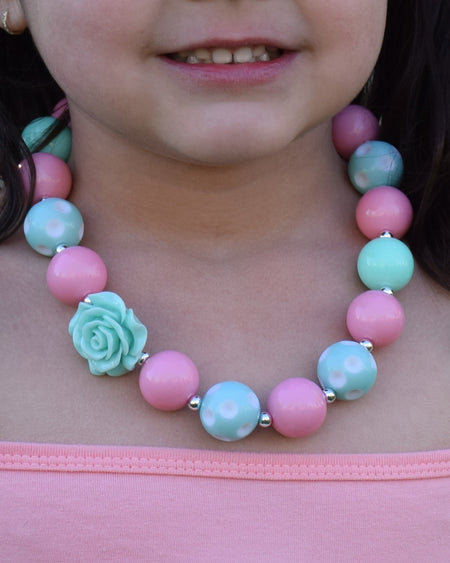 Pink, Brown and White Chunky Necklace