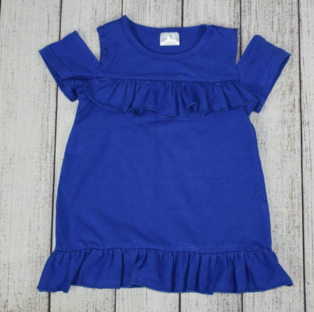 Blue Floral w/Stripe Raglan Mommy and Me Top (Sold Separately)
