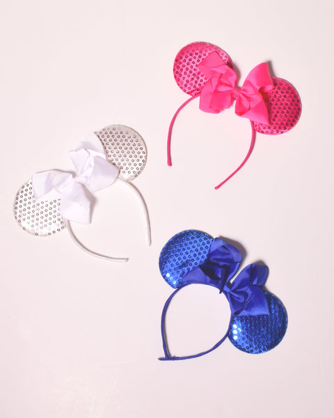 Sequin Ears Headband w/Chunky Bow - Gabskia