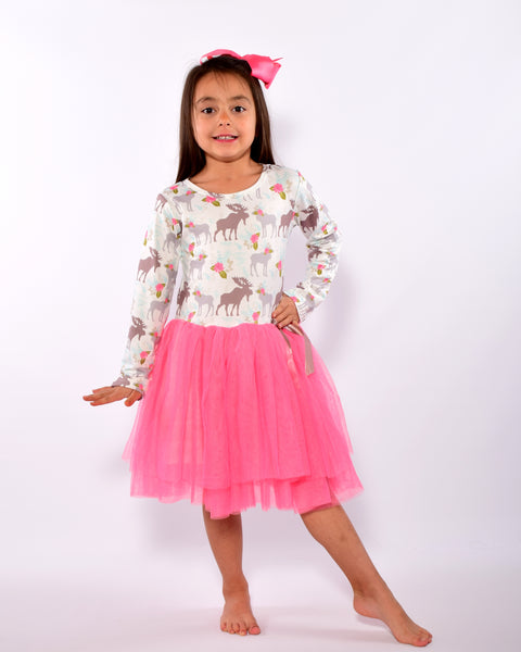 Spring Moose Tutu Dress - Gabskia