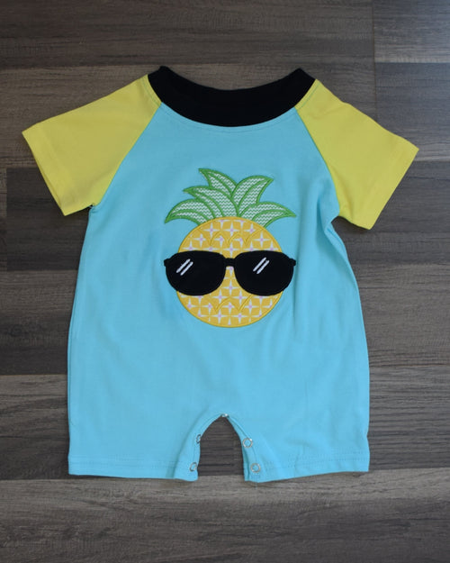 Pineapple with Shades Short Sleeve Romper - Gabskia