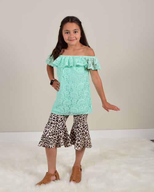 Snow Leopard and Tropic Lace 2pc Outfit