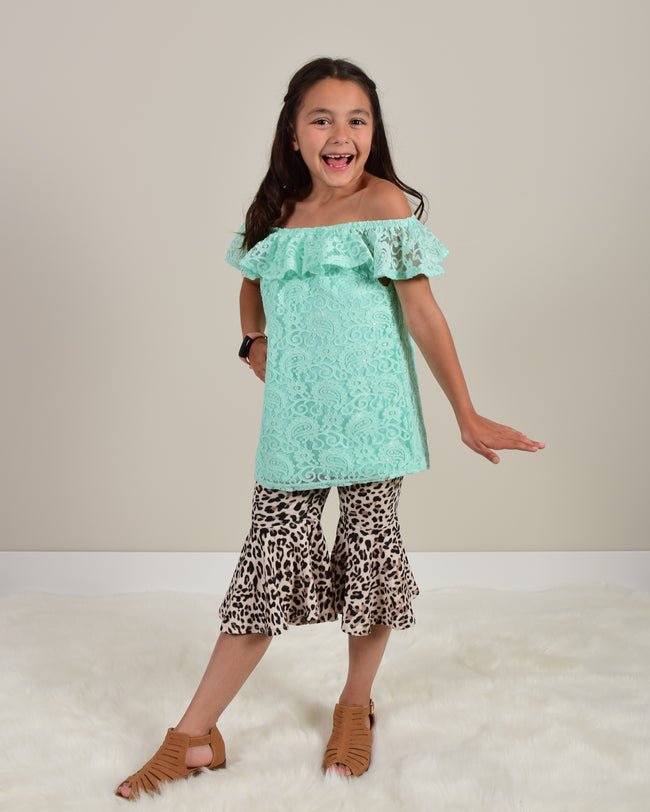 Snow Leopard and Tropic Lace 2pc Outfit