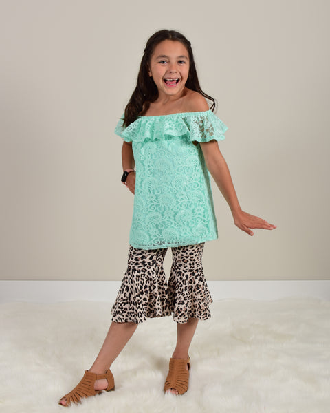 Snow Leopard and Tropic Lace 2pc Outfit