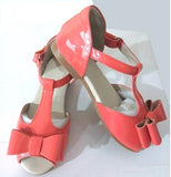 The Louise Bow Sandals - Coral - Gabskia