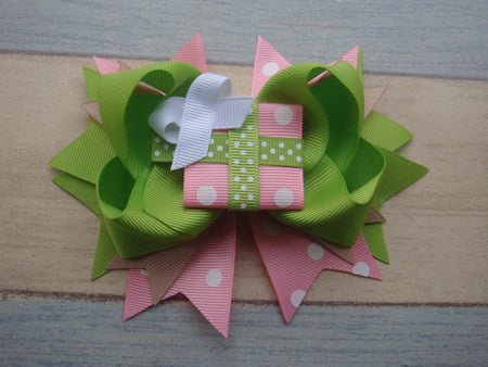 Happy Easter  6in Pink Marabou Boutique Bow