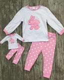 Pink Polka Bunny Dolly and Me Set - Gabskia