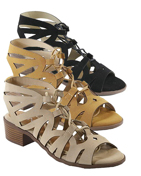 The Tessa Gladiator Sandals - Black