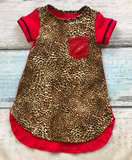 Red and Leopard Mommy and Me T-Shirt Dress - Gabskia