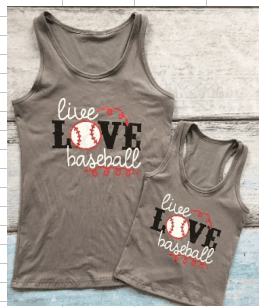 Gray LIVE LOVE BASEBALL Racerback Mommy and Me Tops - Gabskia