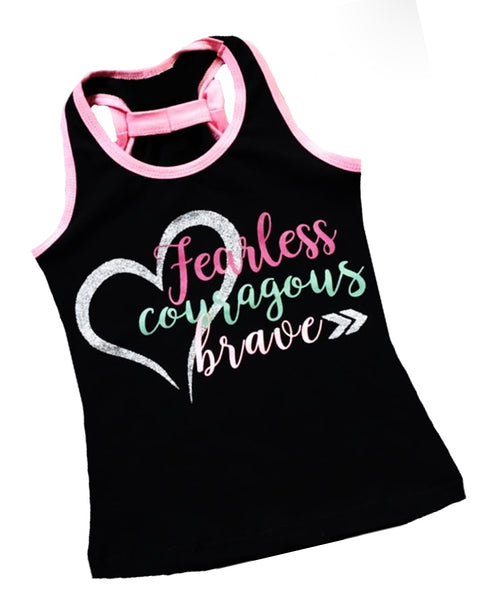 Fearless, Courageous and Brave Back Bow Tank Top - Gabskia