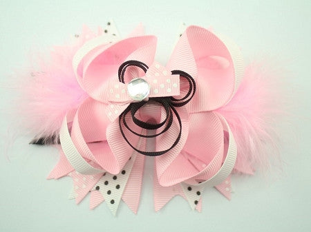 Hot Pink Minnie 6in Marabou Boutique Bow