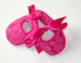 Hot Pink Lace Crib Shoes - Gabskia