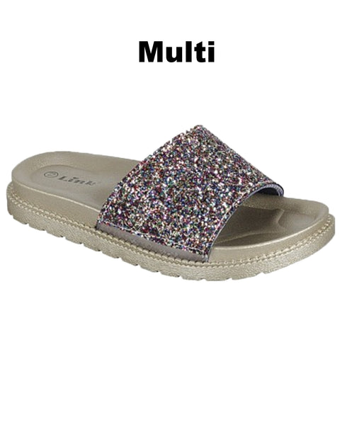 Glitter Slide Sandals - Women - Gabskia