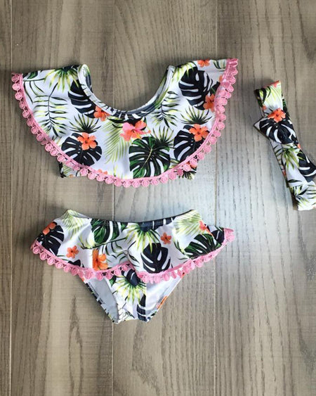 Peach Floral 2pc Crop and Joggers Style Set